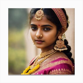 indian girl jewel ai illustration art 2 Canvas Print