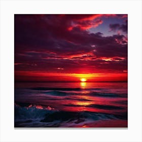 Sunset Over The Ocean 136 Canvas Print