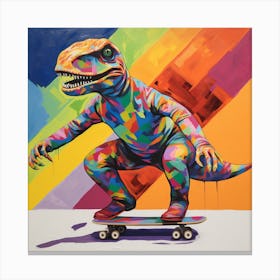T-Rex On Skateboard Canvas Print