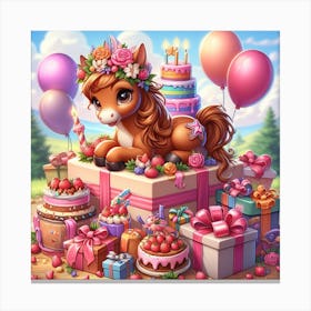 Birthday Pony Canvas Print