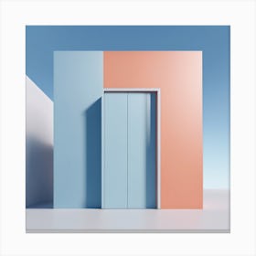 Blue And Pink Door Canvas Print