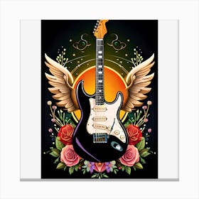 Guitar With Wings Canvas Print
