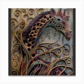 Giraffe Art Print, Relaxing Artwork Canvas Print