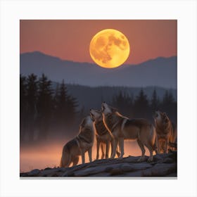 Howling Wolves Canvas Print