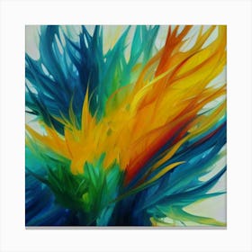 Gorgeous, distinctive yellow, green and blue abstract artwork 15 Canvas Print