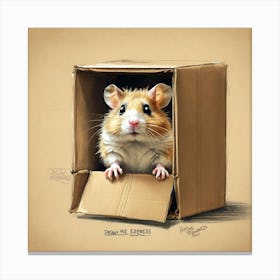 Hamster In A Box 2 Canvas Print