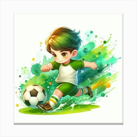 boy soccer player 3 Canvas Print