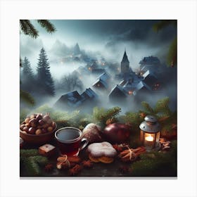 Christmas Village Stock Videos & Royalty-Free Footage Canvas Print