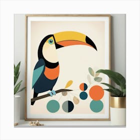 Mid Century Geometric Toucan Nursery Art Print 1 Canvas Print