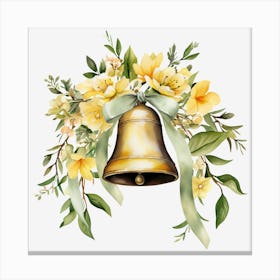 Bell With Flowers Canvas Print