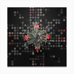 Vintage Sansevieria Carnea Floral Wreath on Dot Bokeh Pattern Canvas Print