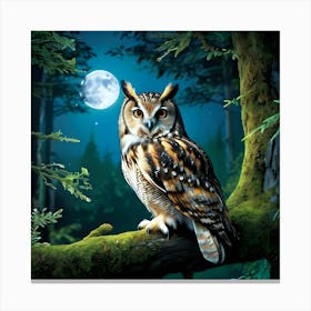 Owl In The Forest 1 Canvas Print