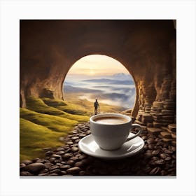 Coffee Cup In A Cave Canvas Print