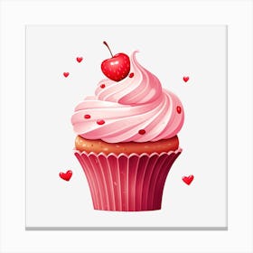 Valentine'S Day Cupcake 3 Canvas Print
