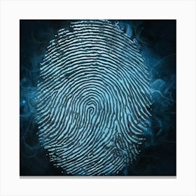 Fingerprint On A Black Background Canvas Print