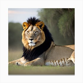 Lion Survey Canvas Print