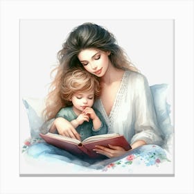 Mother Reading To Her Child 1 Canvas Print