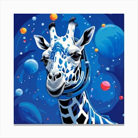 Giraffe In Space Canvas Print