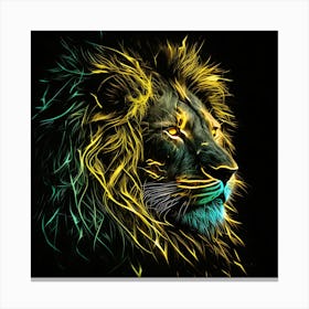 Neon Lion Canvas Print