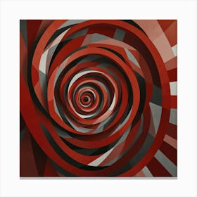 Abstract Red Spiral 4 Canvas Print