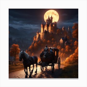 Castle In The Moonlight Canvas Print