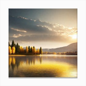 Sunset Over Lake 3 Canvas Print