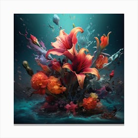 Flowers In The Water 1 Canvas Print