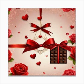 Red bow Valentine Canvas Print