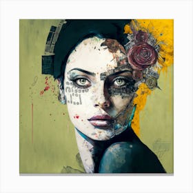 'The Girl With Roses' Canvas Print