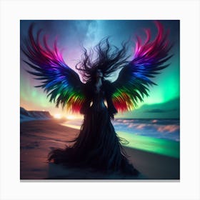 Angel With Rainbow Wings 1 Canvas Print