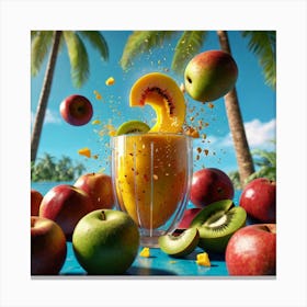 Tropical Fruit Smoothie Canvas Print