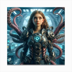 Octopus Girl 3 Canvas Print