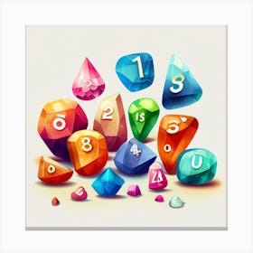 Colorful Dice Set Canvas Print