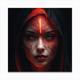 Woman With Red Eyes Canvas Print