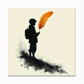 Boy With A Feather Canvas Print