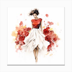 Watercolor Fashion Illustration Canvas Print