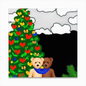 Gay Christmas Teddy Bears 002 1 Canvas Print