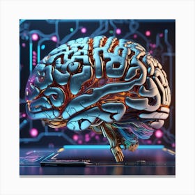 Brain On A Circuit Board 88 Canvas Print
