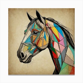 Default Horse Artwork Picasso Style Drawing 1 Canvas Print