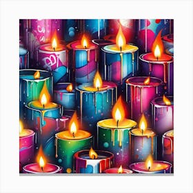 Many Colorful Candles 1 Canvas Print