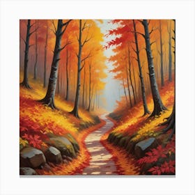 Autumn Path paintings art print Canvas Print