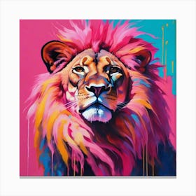Lion of Pink art Canvas Print