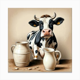 Cow With Jugs Canvas Print