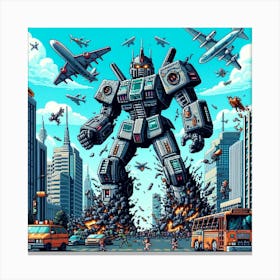 8-bit giant robot rampage 2 Canvas Print