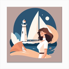 Woman At Sea Canvas Print