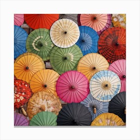 Many Colorful Umbrellas Canvas Print