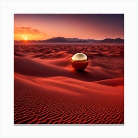 Golden Ball In The Desert Canvas Print