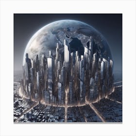 Futuristic Cityscape 135 Canvas Print