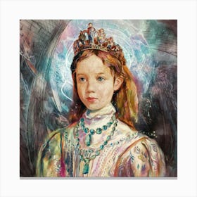 A Watercolor Painting Of A Girl With A Royal Faber Ghqazs7ntmahhzb2nqwzbw Zcbxuaqatquysssucfhbha Canvas Print