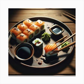 Sushi And Chopsticks Canvas Print